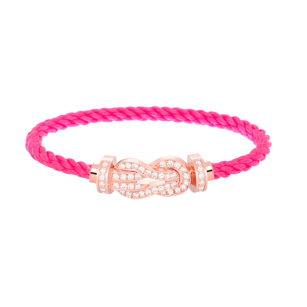 Aura CHANCE LARGE 8 FIGURE BUCKLE FULL DIAMOND BRACELET ROSE GOLD