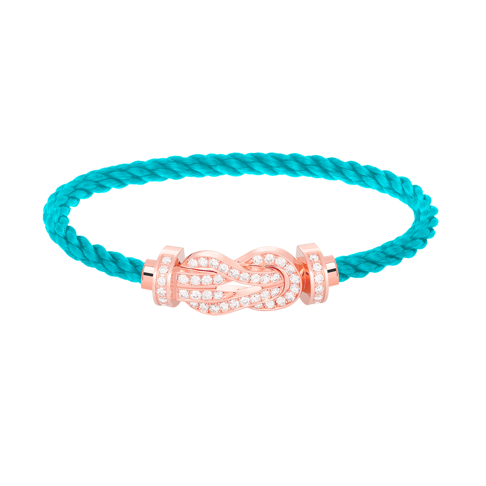 Aura CHANCE LARGE 8 FIGURE BUCKLE FULL DIAMOND BRACELET ROSE GOLD