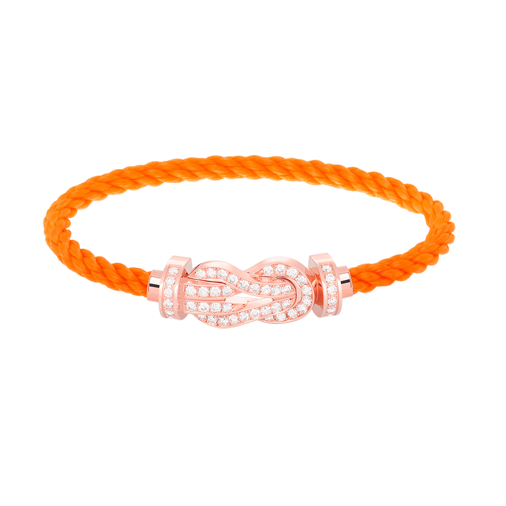 Aura CHANCE LARGE 8 FIGURE BUCKLE FULL DIAMOND BRACELET ROSE GOLD
