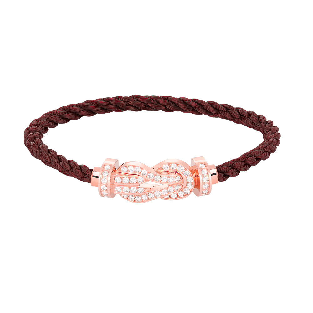 Aura CHANCE LARGE 8 FIGURE BUCKLE FULL DIAMOND BRACELET ROSE GOLD