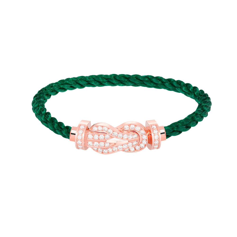 Aura CHANCE LARGE 8 FIGURE BUCKLE FULL DIAMOND BRACELET ROSE GOLD