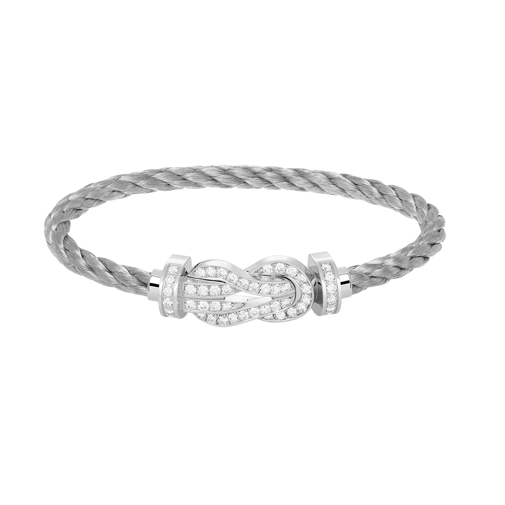 Aura CHANCE LARGE 8 FIGURE BUCKLE FULL DIAMOND BRACELET SILVER