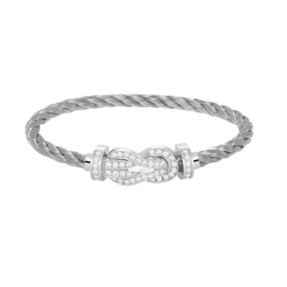 Aura CHANCE GROSSE 8-FIGUREN-SCHNALLE VOLL DIAMANT ARMREIF SILBER