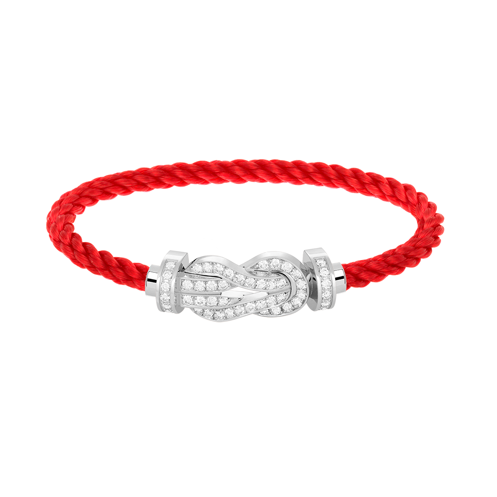 Aura CHANCE LARGE 8 FIGURE BUCKLE FULL DIAMOND BRACELET SILVER