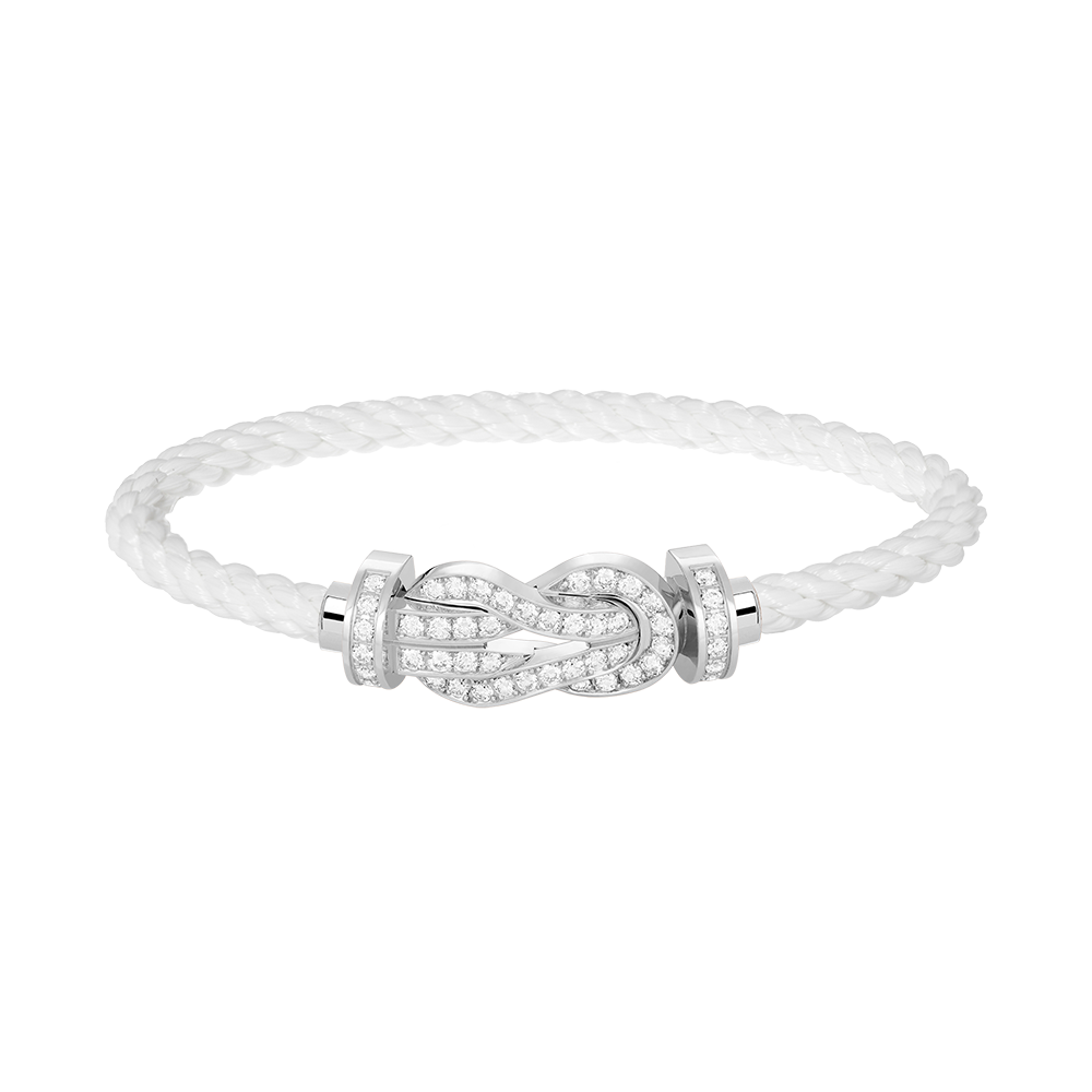 Aura CHANCE LARGE 8 FIGURE BUCKLE FULL DIAMOND BRACELET SILVER