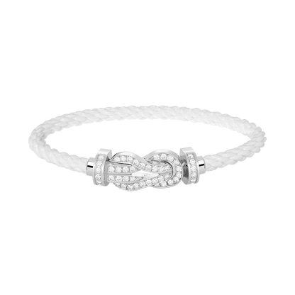 Aura CHANCE GROSSE 8-FIGUREN-SCHNALLE VOLL DIAMANT ARMREIF SILBER
