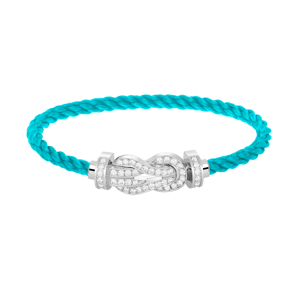 Aura CHANCE LARGE 8 FIGURE BUCKLE FULL DIAMOND BRACELET SILVER