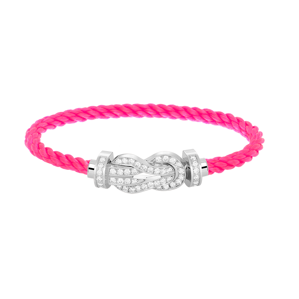 Aura CHANCE LARGE 8 FIGURE BUCKLE FULL DIAMOND BRACELET SILVER
