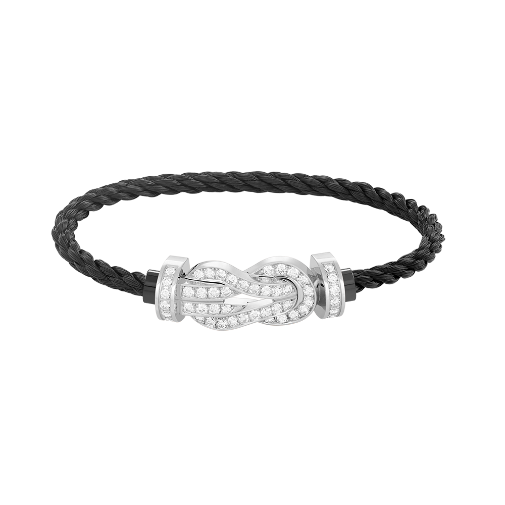 Aura CHANCE LARGE 8 FIGURE BUCKLE FULL DIAMOND BRACELET SILVER