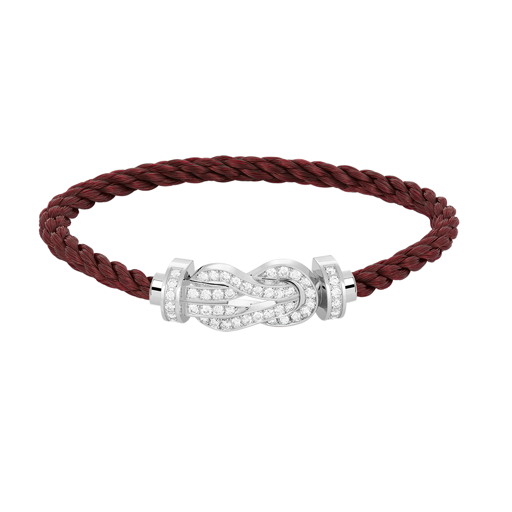 Aura CHANCE LARGE 8 FIGURE BUCKLE FULL DIAMOND BRACELET SILVER
