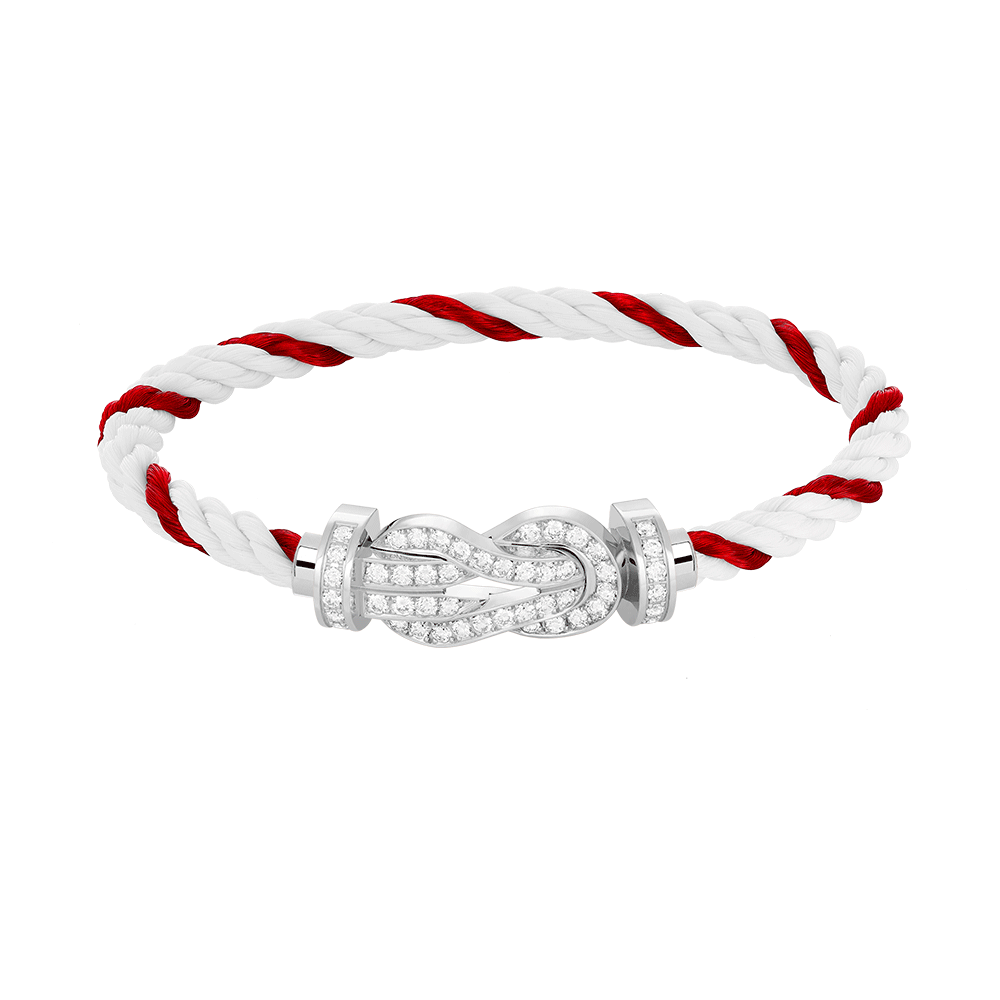Aura CHANCE LARGE 8 FIGURE BUCKLE FULL DIAMOND BRACELET SILVER