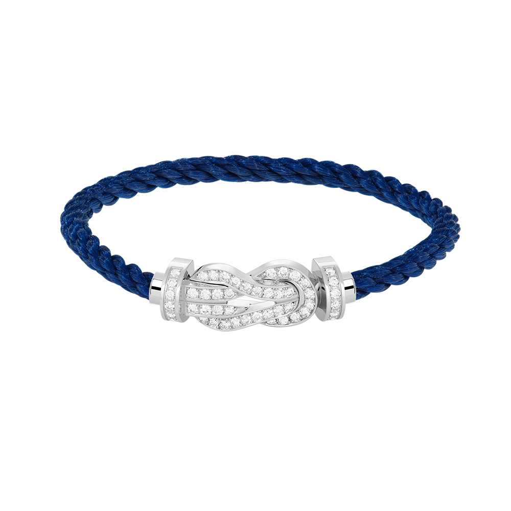 Aura CHANCE LARGE 8 FIGURE BUCKLE FULL DIAMOND BRACELET SILVER