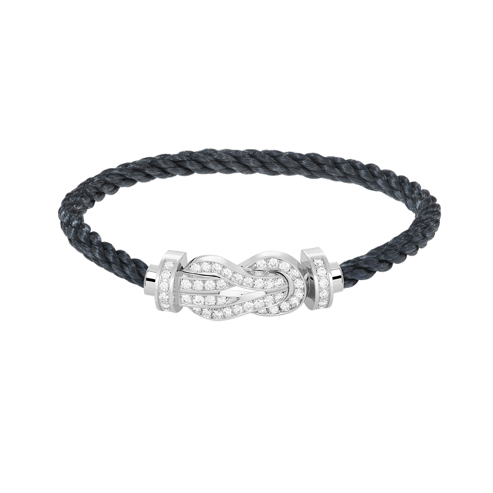 Aura CHANCE LARGE 8 FIGURE BUCKLE FULL DIAMOND BRACELET SILVER