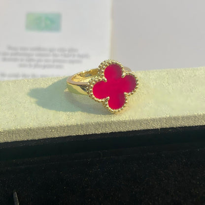 [⭐Aura]NEW CLOVER PINK ENAMEL RINGS