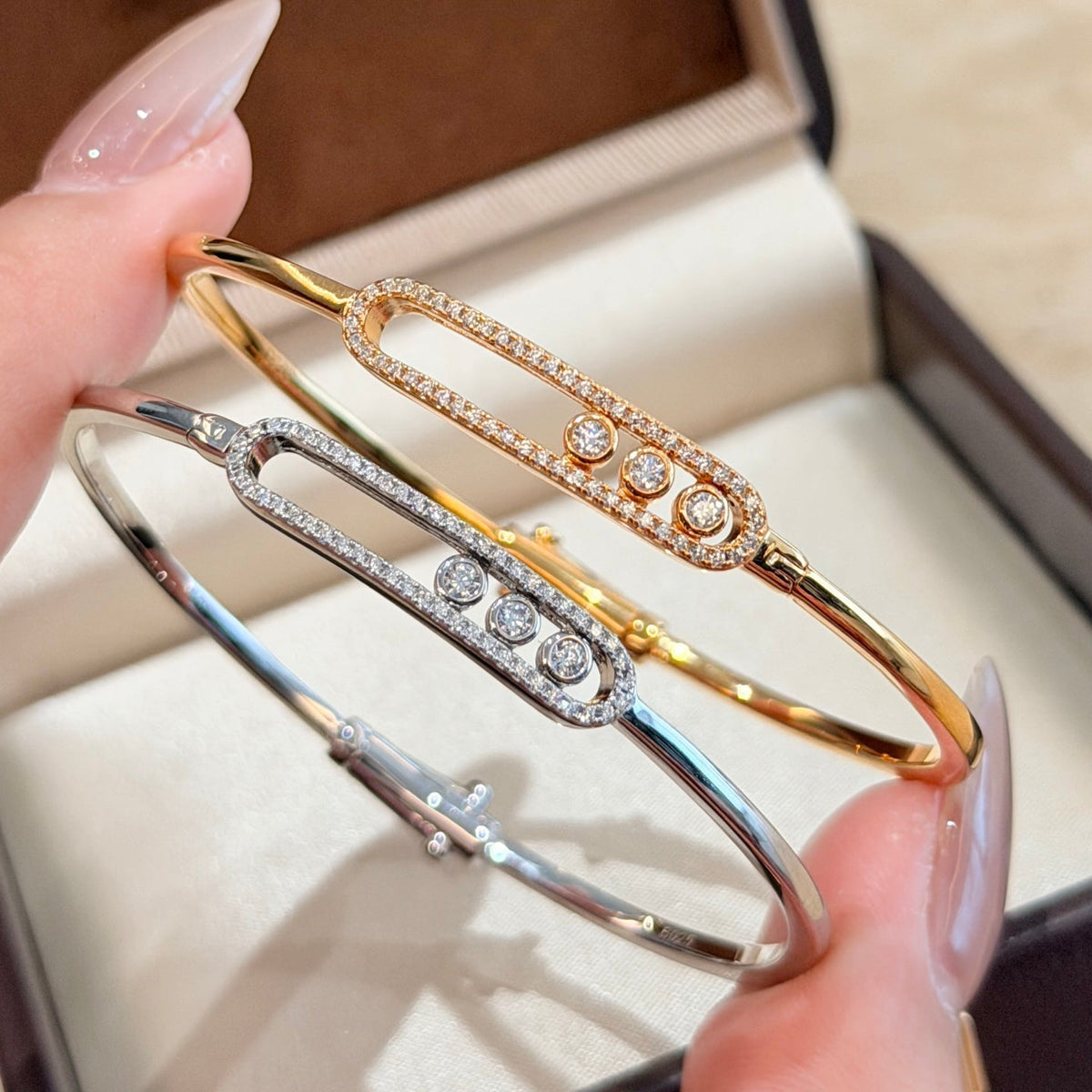 [Aura ]Move Pavé Diamond Bangle Bracelet M