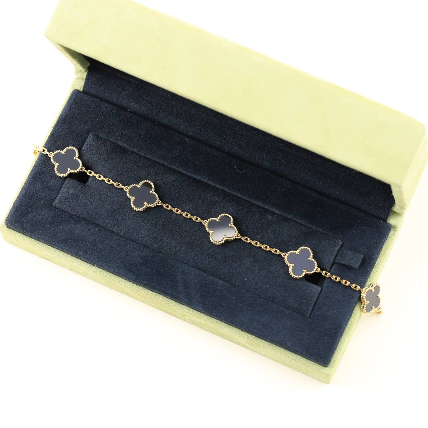 [Aura ]New CLOVER 5 MOTIF ONYXS BRACELET COLLECTION