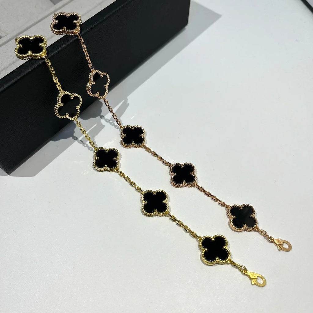 [Aura ]New CLOVER 5 MOTIF ONYXS BRACELET COLLECTION