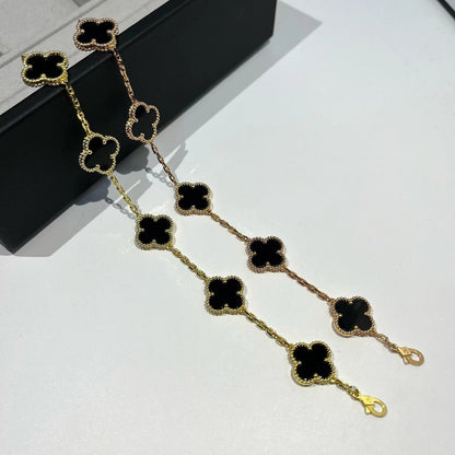 [⭐Aura ]New CLOVER 5 MOTIF ONYXS BRACELET COLLECTION