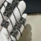 [Aura ]Neues CLOVER 5 MOTIV SCHWARZES ARMBAND