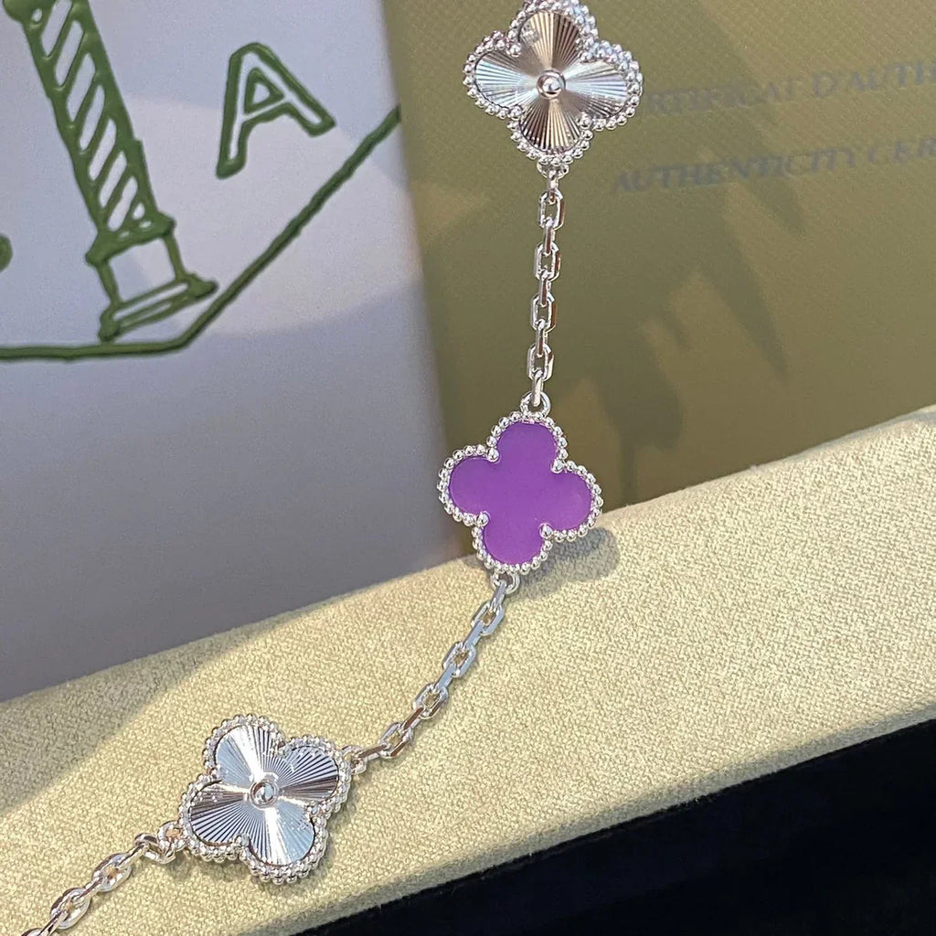 [Aura ]New  CLOVER 5 MOTIF VIOLET BRACELET COLLECTION