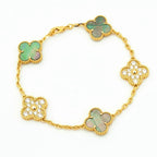 [Aura ]Neue CLOVER 5 MOTIF GRAU MOP ARMBAND KOLLEKTION