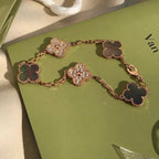 [Aura ]Neue CLOVER 5 MOTIF GRAU MOP ARMBAND KOLLEKTION