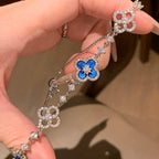Aura CLOVER 5 MOTIF PINK BLUE RED WHITE BRACELET