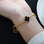 [Aura ]New CLOVER 5 MOTIF ONYXS BRACELET COLLECTION