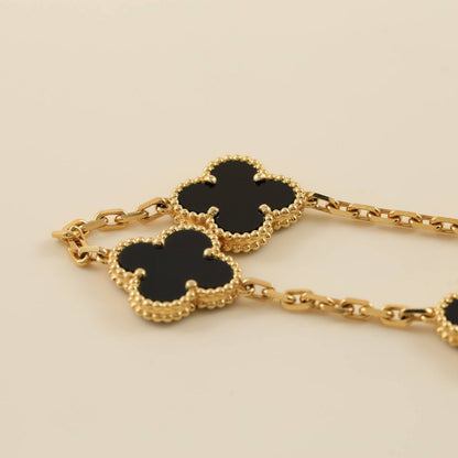 [⭐Aura ]New CLOVER 5 MOTIF ONYXS BRACELET COLLECTION