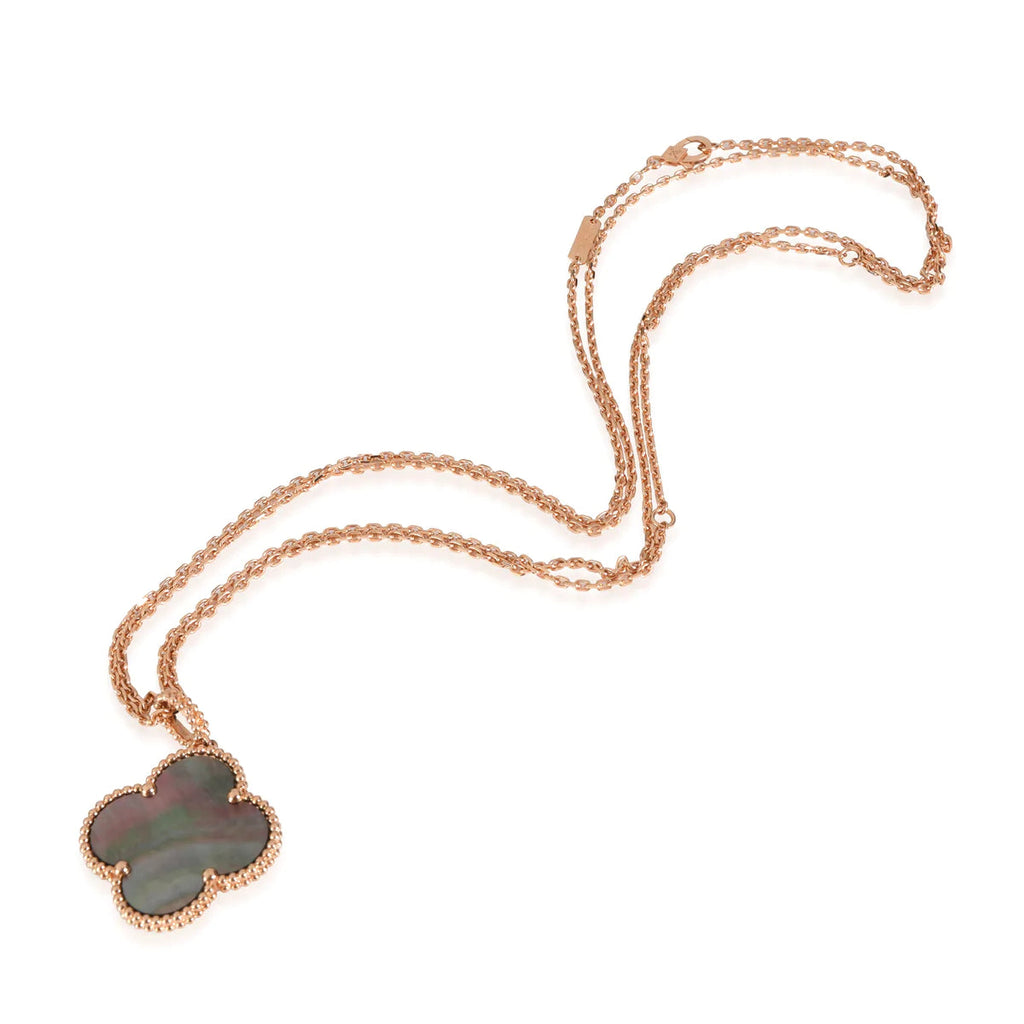 Aura CLOVER 25MM GOLD DARK MOP BIG CLOVER HALSKETTE