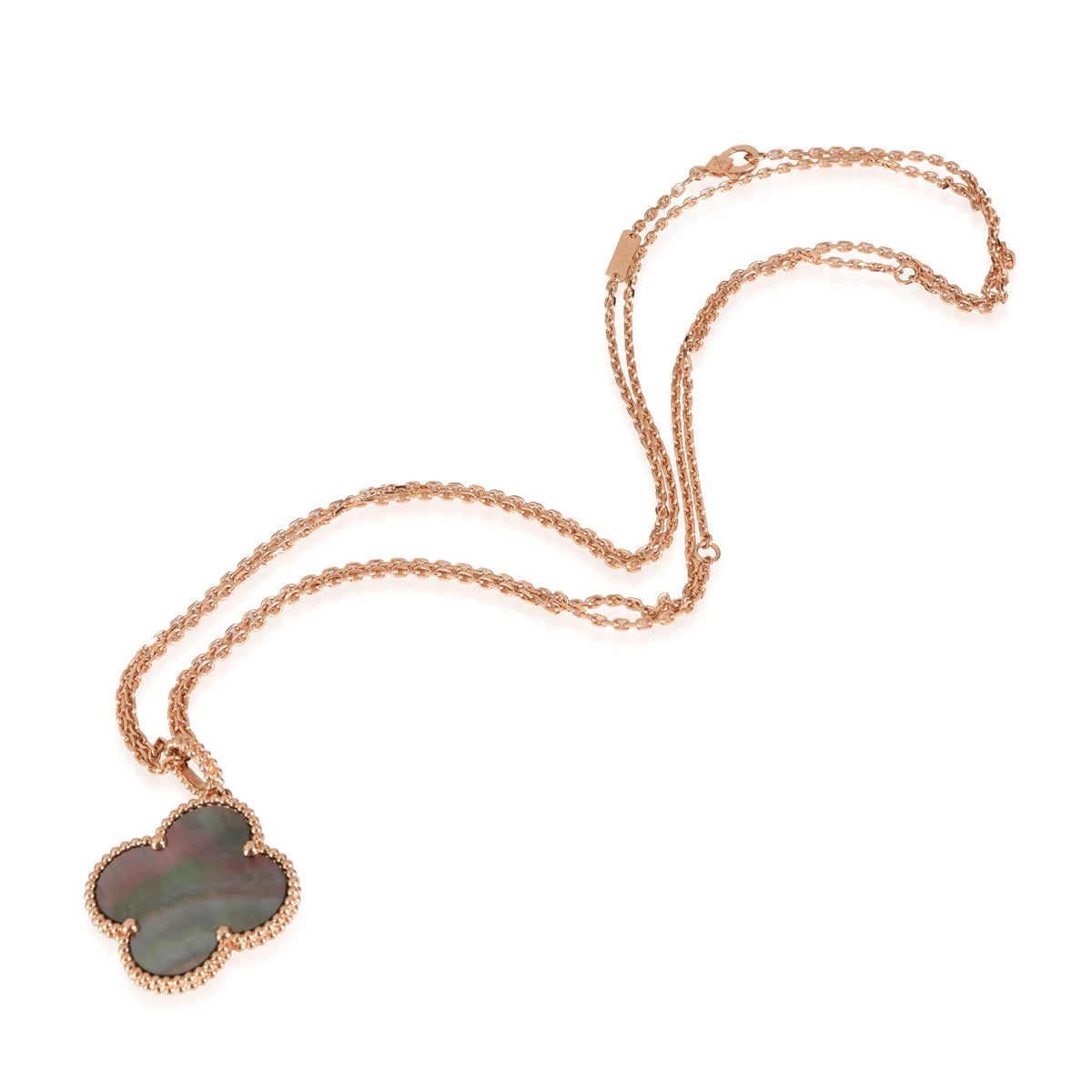 Aura CLOVER 25MM GOLD DARK MOP BIG CLOVER NECKLACE