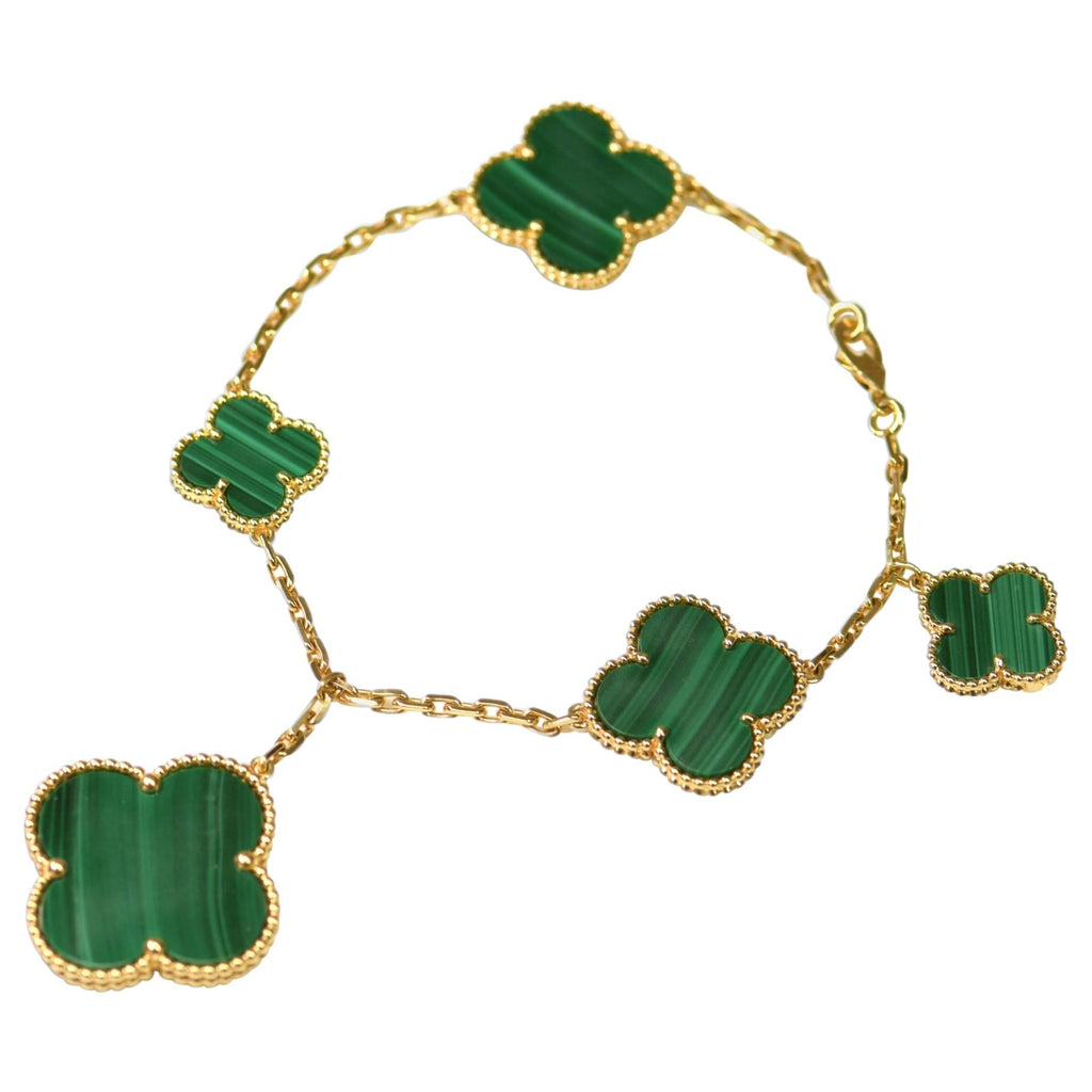 Aura MAGIC CLOVER MALACHIT GOLD ARMAND 5 MOTIVE