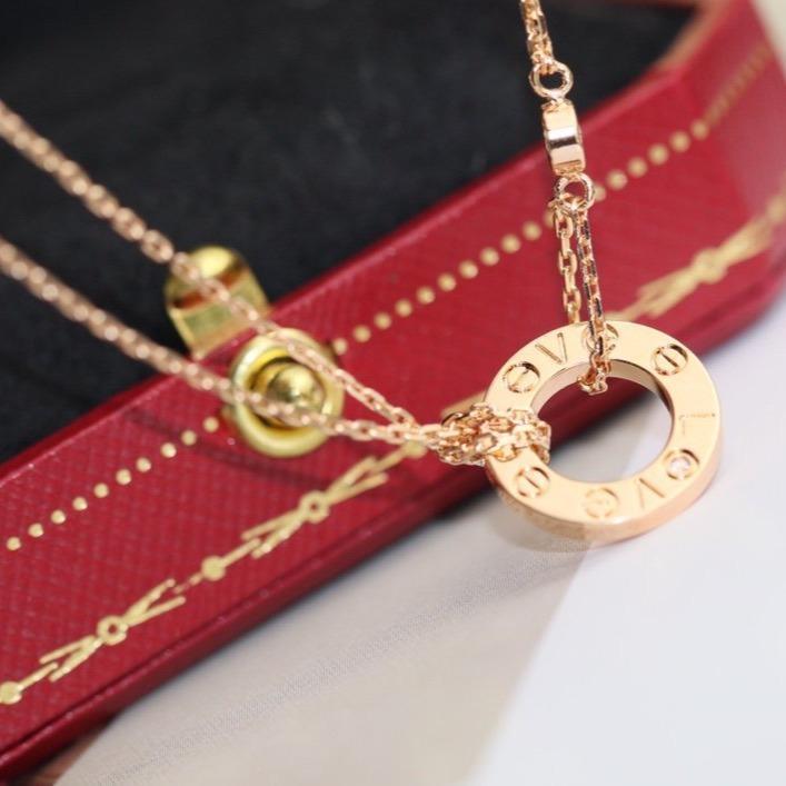 Aura LOVE NECKLACE ADJUSTABLE ROSE GOLD 2 DIAMOND