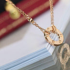 Aura LOVE NECKLACE ADJUSTABLE ROSE GOLD 2 DIAMOND
