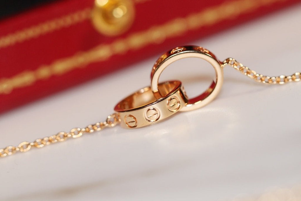 Aura LOVE NECKLACE PINK GOLD AND SILVER