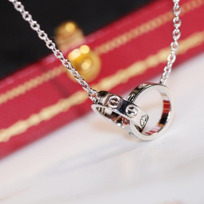 Aura LOVE NECKLACE PINK GOLD AND SILVER