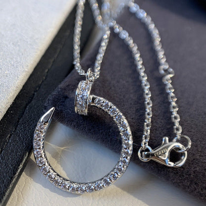 [⭐Aura ]JUSTE NECKLACE SILVER DIAMONDS