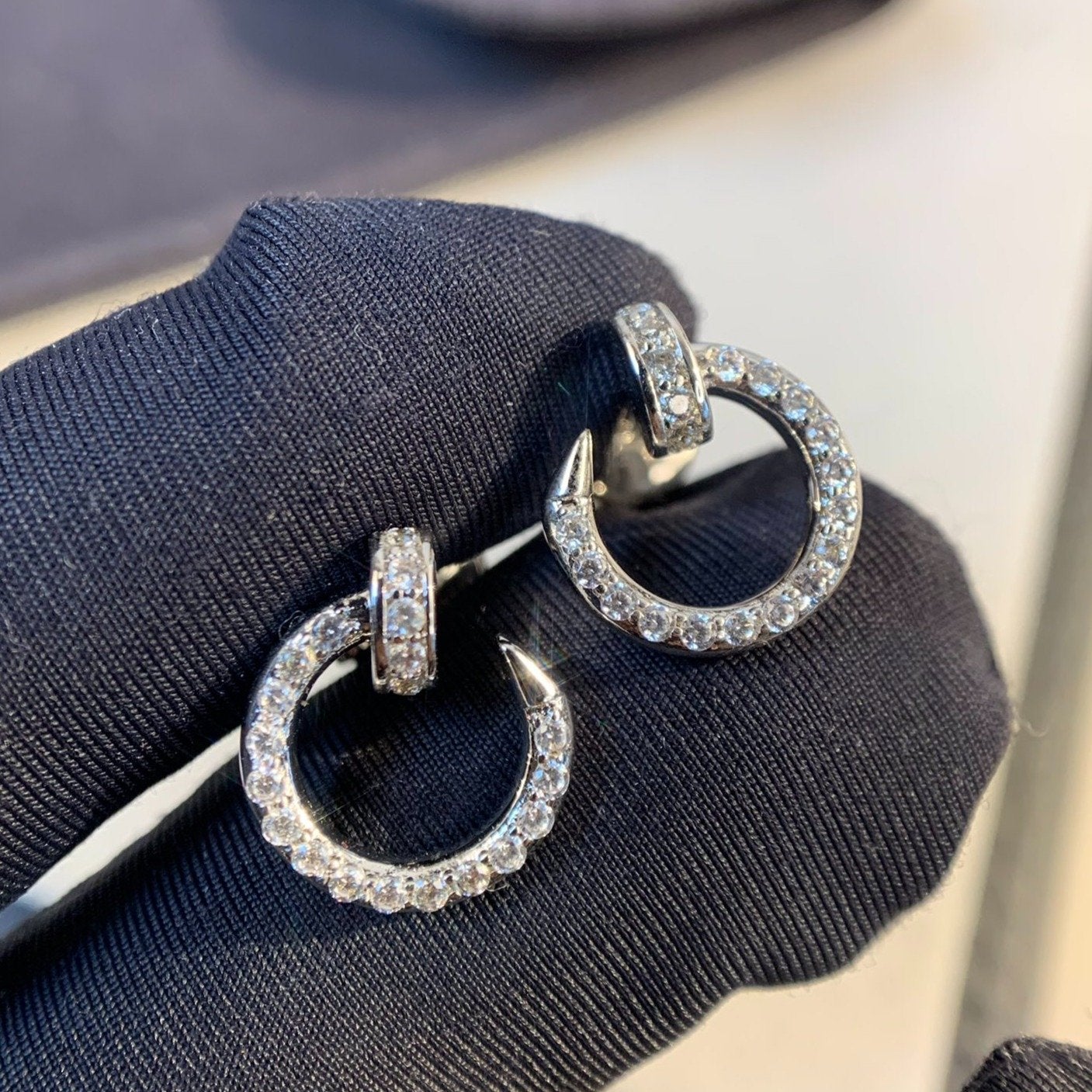 Aura JUSTE EARRINGS SILVER DIAMONDS