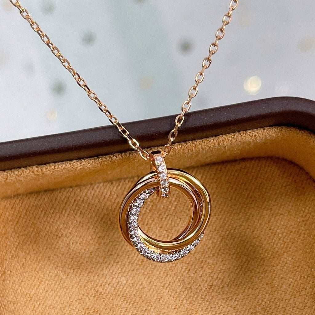 Aura TRINITY HALSKETTE SILBER GOLD ROSEGOLD DIAMANTEN