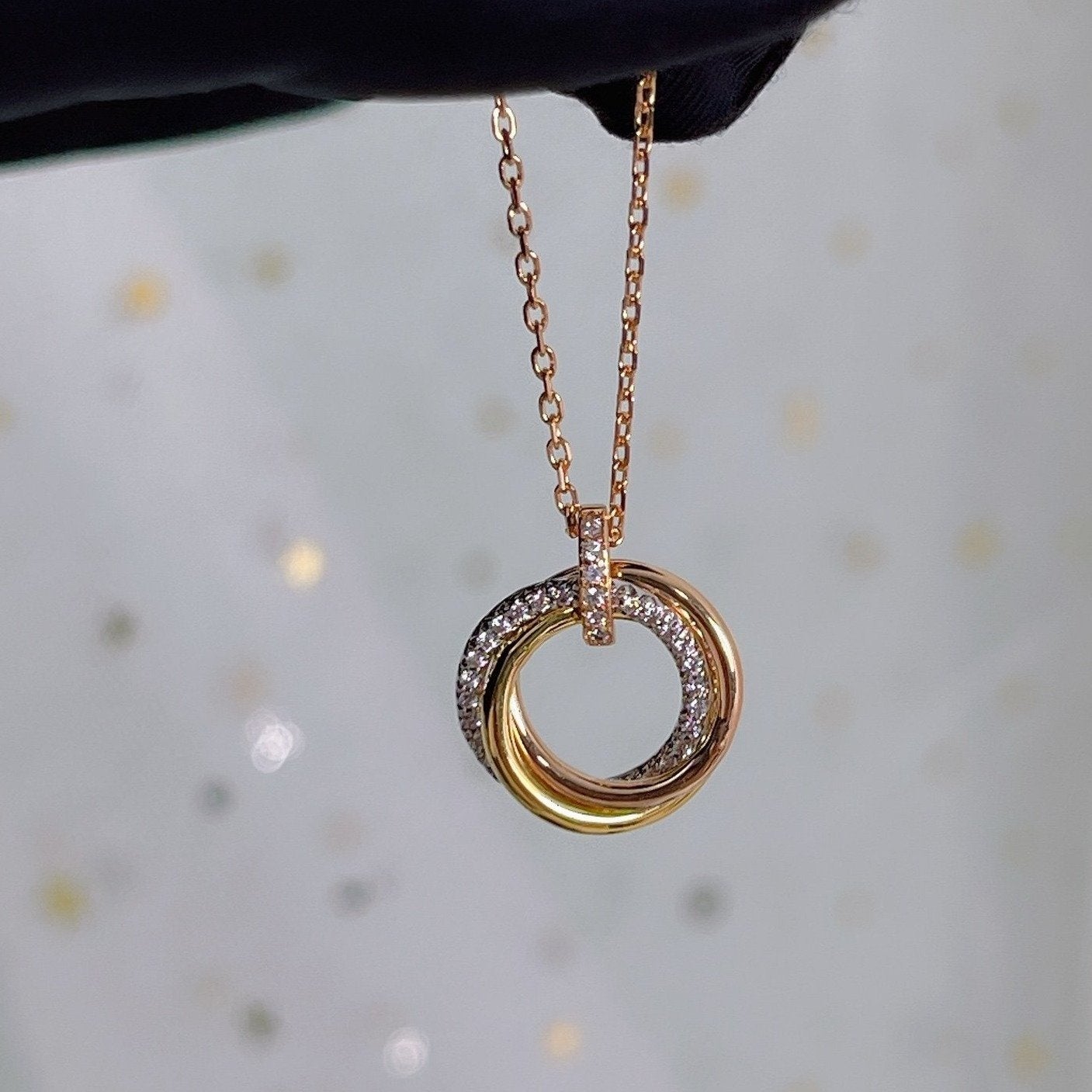 Aura TRINITY HALSKETTE SILBER GOLD ROSEGOLD DIAMANTEN