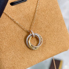 Aura TRINITY HALSKETTE SILBER GOLD ROSEGOLD DIAMANTEN