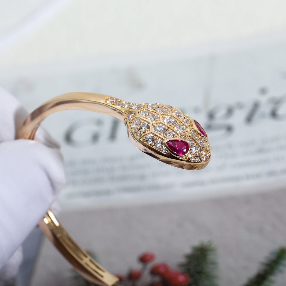 [⭐Veya]SERPENTI ARMBAND ROSÉGOLD DIAMANT DOPPELSCHLANGE