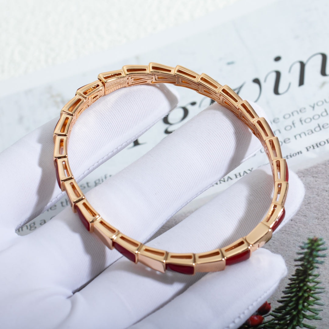 [⭐Veya]SERPENTI ARMBAND ROSÉGOLD RUBELLIT