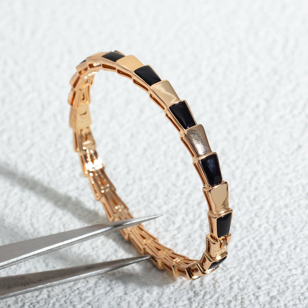 [⭐Veya]SERPENTI ARMBAND ROSÉGOLD ONYX