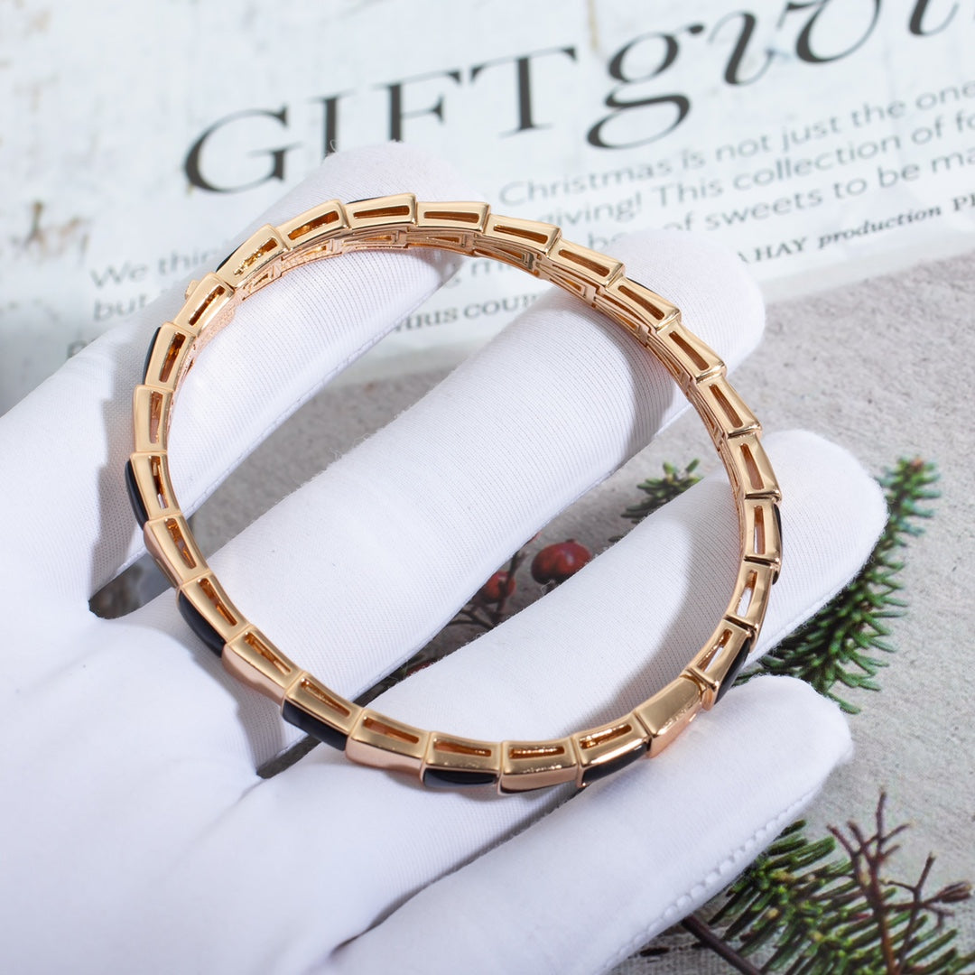 [⭐Veya]SERPENTI ARMBAND ROSÉGOLD ONYX