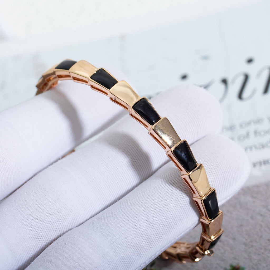 [⭐Veya]SERPENTI ARMBAND ROSÉGOLD ONYX