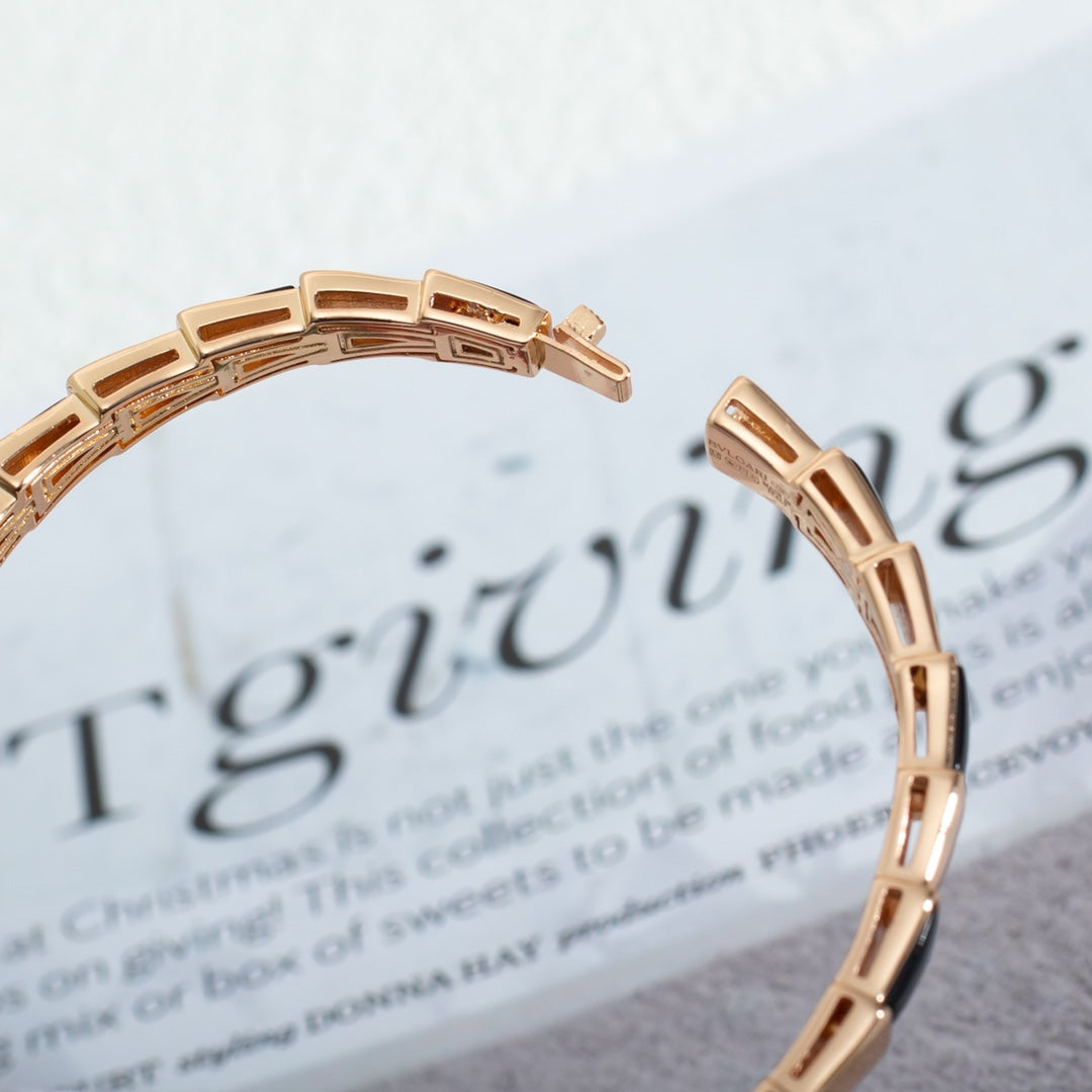 [⭐Veya]SERPENTI ARMBAND ROSÉGOLD ONYX