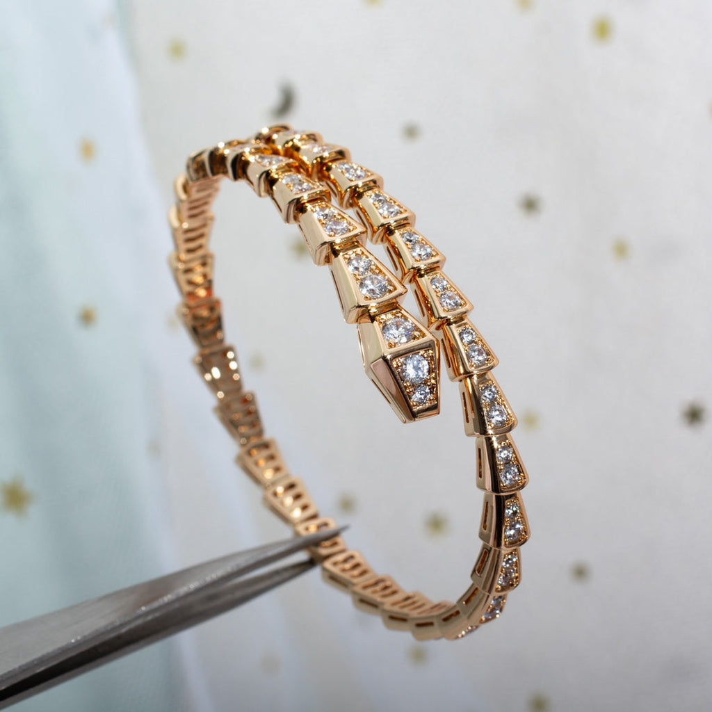[⭐Veya]セルペンティ ブレスレット 6.8MM ピンクゴールド ダイヤモンド