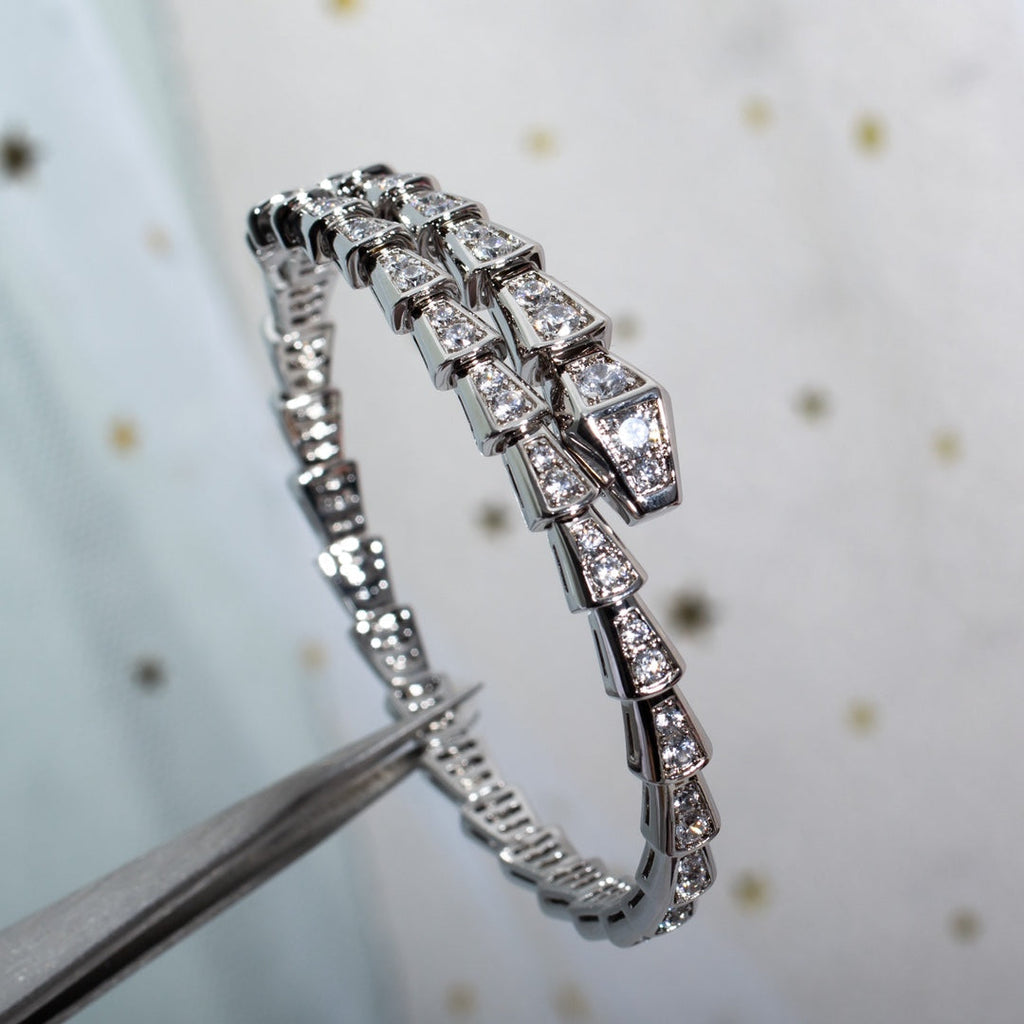 [⭐Veya]セルペンティ ブレスレット 6MM シルバー ダイヤモンド