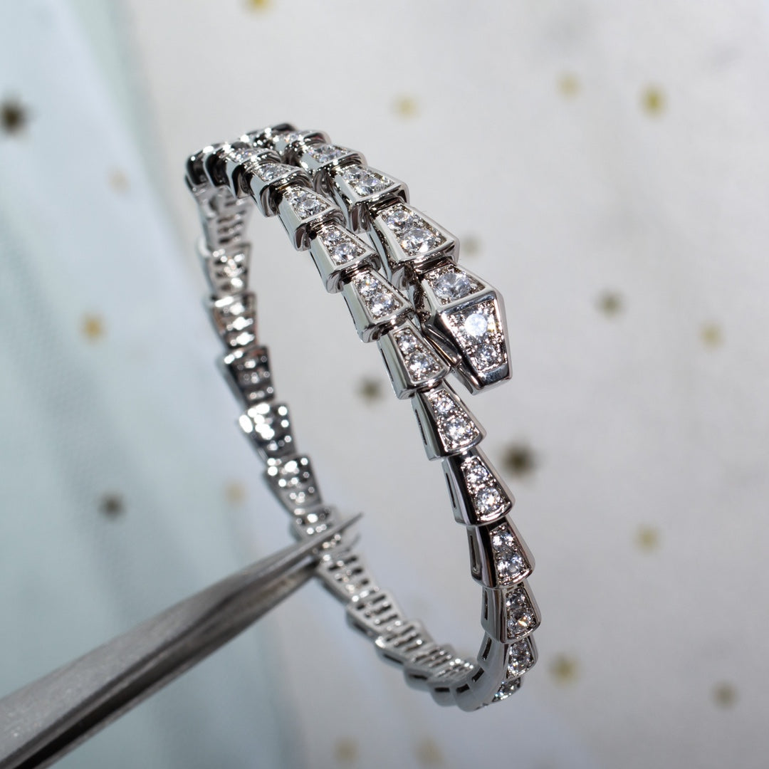 [⭐Veya]セルペンティ ブレスレット 6MM シルバー ダイヤモンド